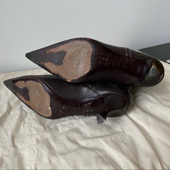 Celine Triomphe Logo Kitty Heels Ankle Boots Authentic 💯 - Picture 6 of 8